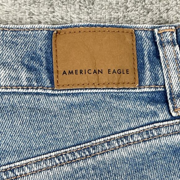 American Eagle Outfitters Baggy Jeans Womens 6 Long Strigid Ripped Blue Straight - Picture 8 of 16